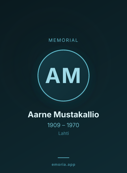 Memorial portrait of Aarne Mustakallio