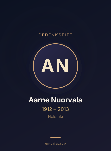 Gedenkportrait von Aarne Nuorvala