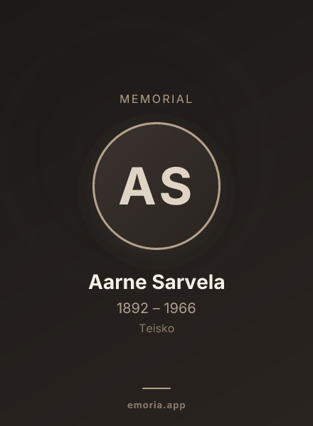 Memorial portrait of Aarne Sarvela