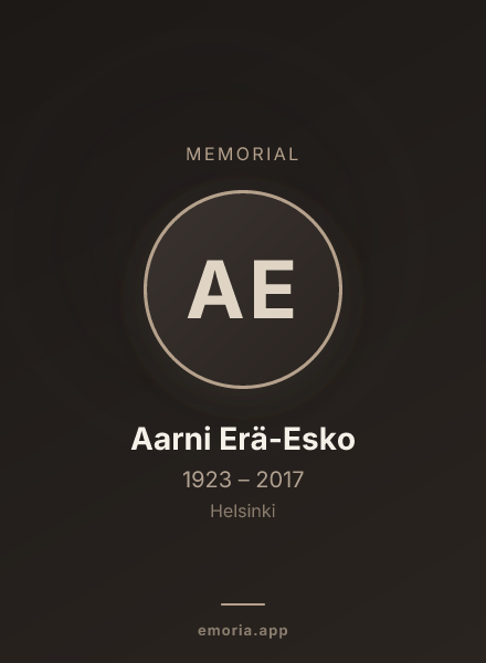 Memorial portrait of Aarni Erä-Esko