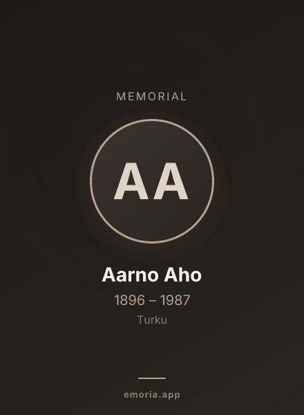 Memorial portrait of Aarno Aho