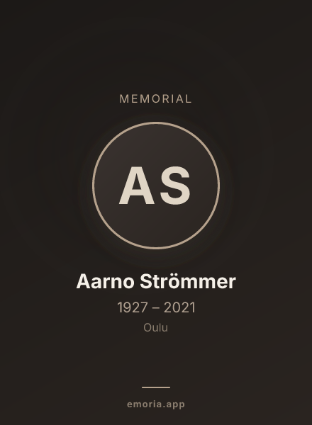 Memorial portrait of Aarno Strömmer