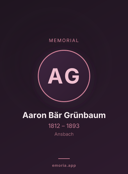Memorial portrait of Aaron Bär Grünbaum