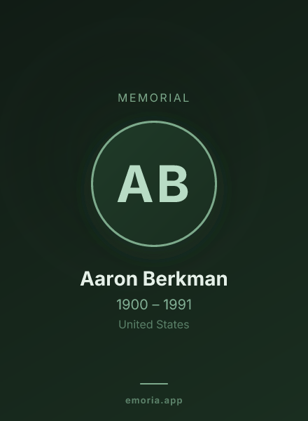 Memorial portrait of Aaron Berkman