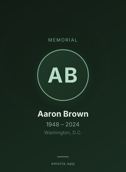Memorial portrait of Aaron Brown