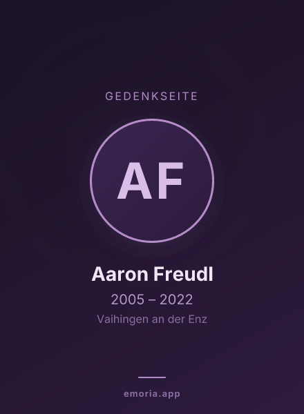 Gedenkportrait von Aaron Freudl