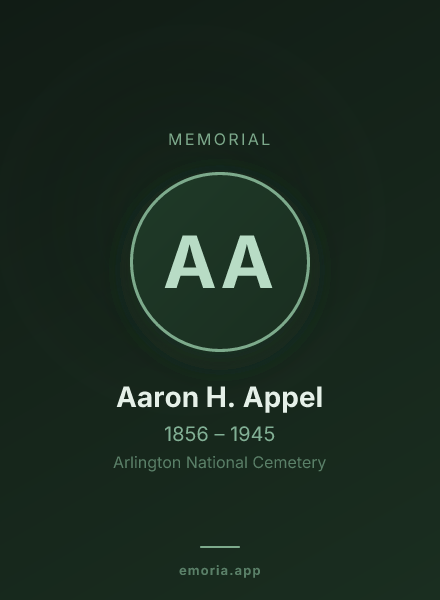 Memorial portrait of Aaron H. Appel