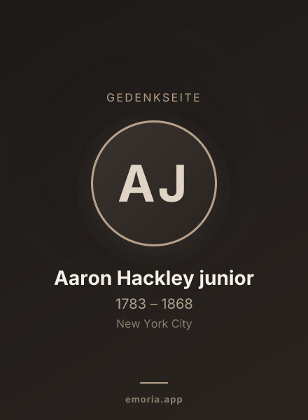Gedenkportrait von Aaron Hackley junior