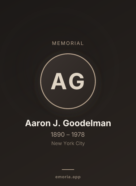 Memorial portrait of Aaron J. Goodelman
