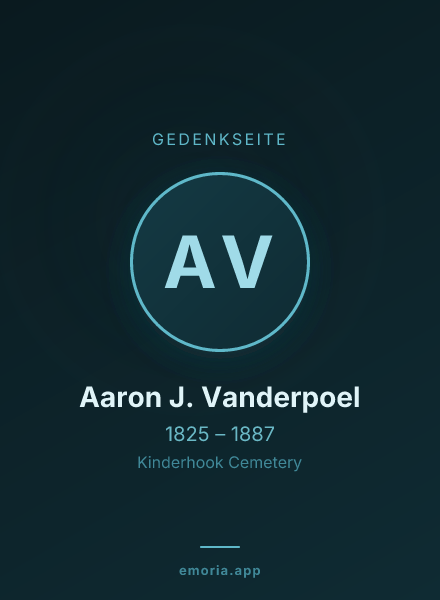 Gedenkportrait von Aaron J. Vanderpoel