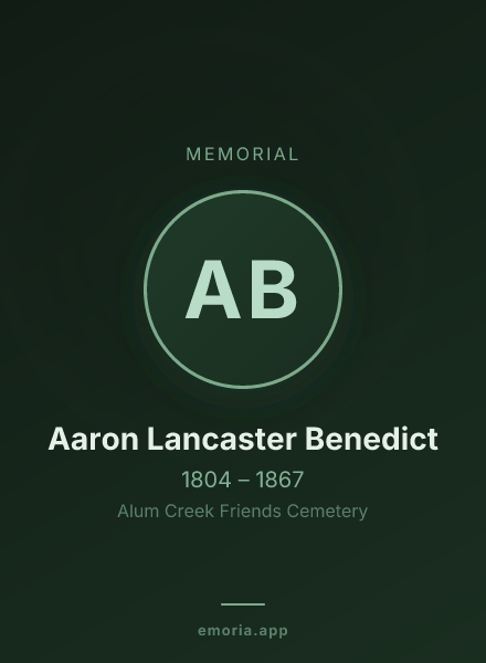 Memorial portrait of Aaron Lancaster Benedict
