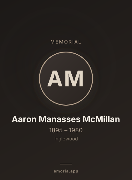 Memorial portrait of Aaron Manasses McMillan