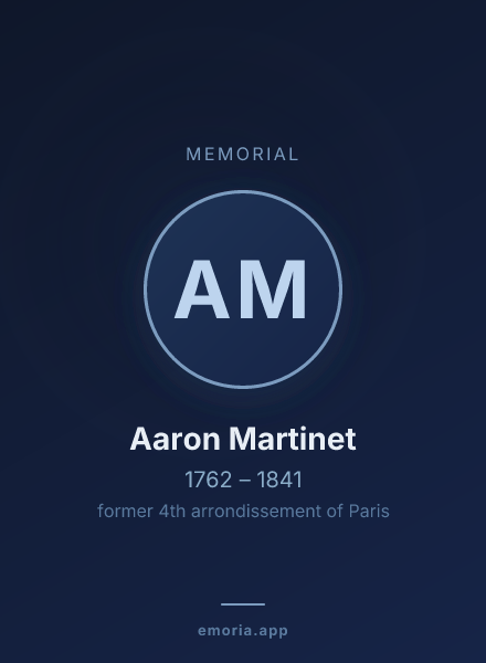Memorial portrait of Aaron Martinet