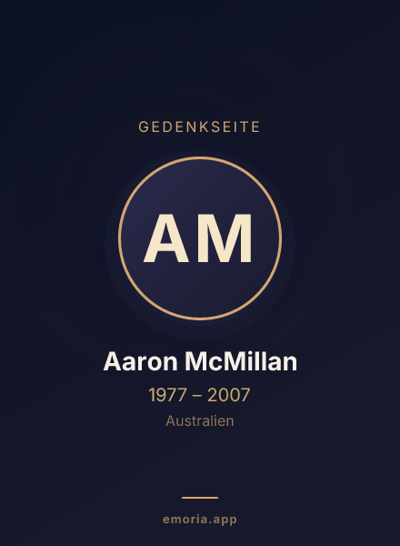 Gedenkportrait von Aaron McMillan