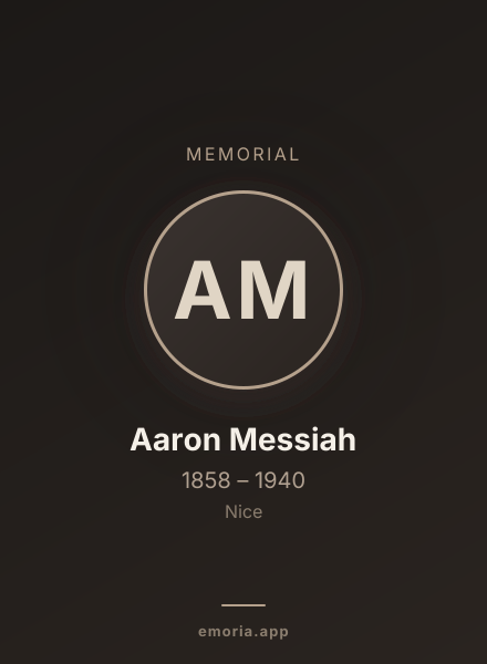 Memorial portrait of Aaron Messiah