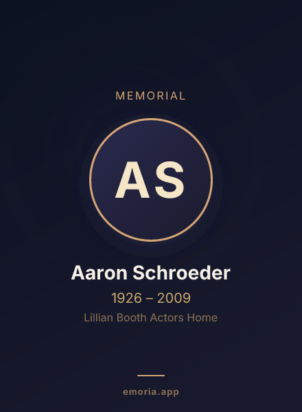 Memorial portrait of Aaron Schroeder