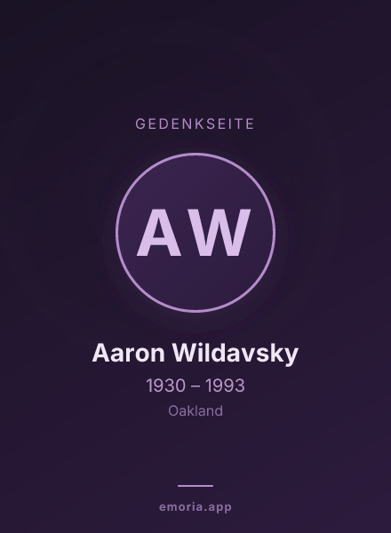 Gedenkportrait von Aaron Wildavsky