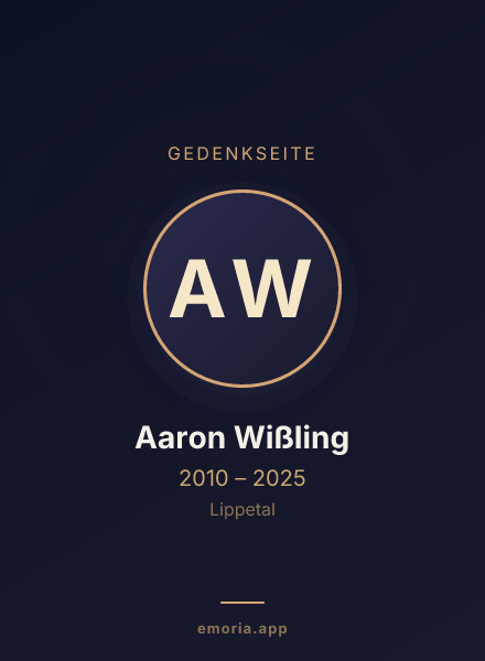 Gedenkportrait von Aaron Wißling