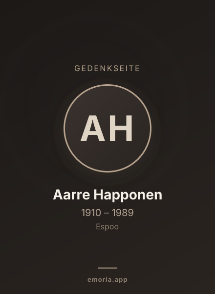 Gedenkportrait von Aarre Happonen