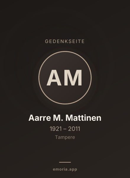 Gedenkportrait von Aarre M. Mattinen