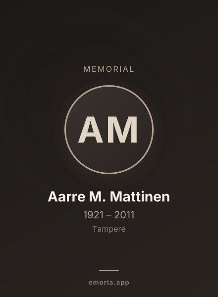 Memorial portrait of Aarre M. Mattinen