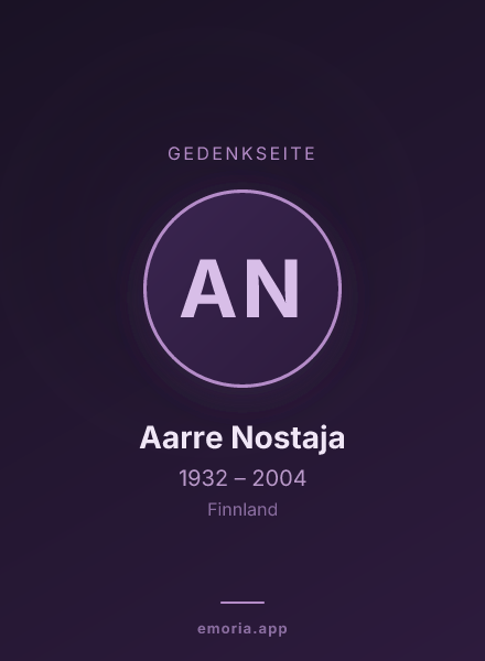 Gedenkportrait von Aarre Nostaja