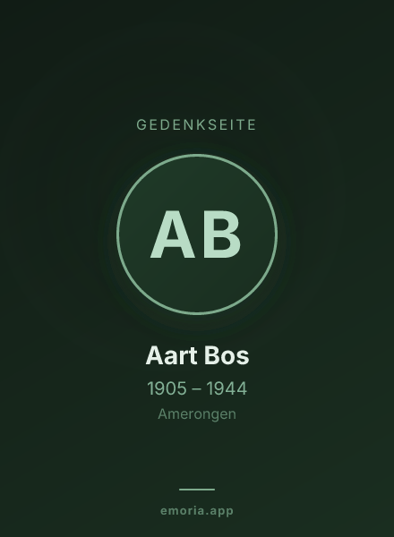 Gedenkportrait von Aart Bos