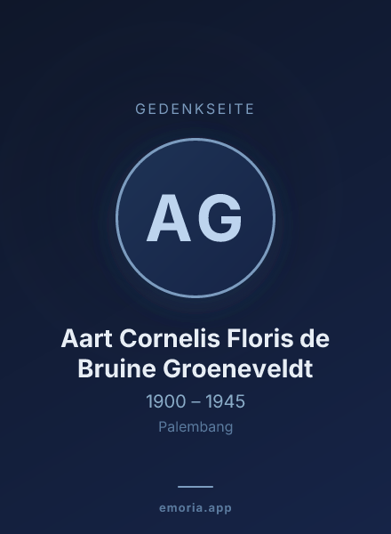 Gedenkportrait von Aart Cornelis Floris de Bruine Groeneveldt