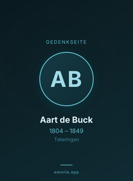 Gedenkportrait von Aart de Buck