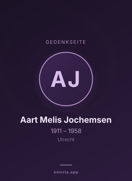 Gedenkportrait von Aart Melis Jochemsen