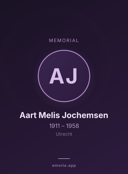 Memorial portrait of Aart Melis Jochemsen