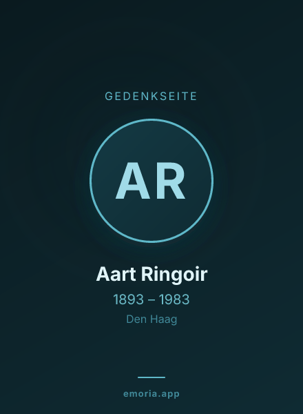 Gedenkportrait von Aart Ringoir