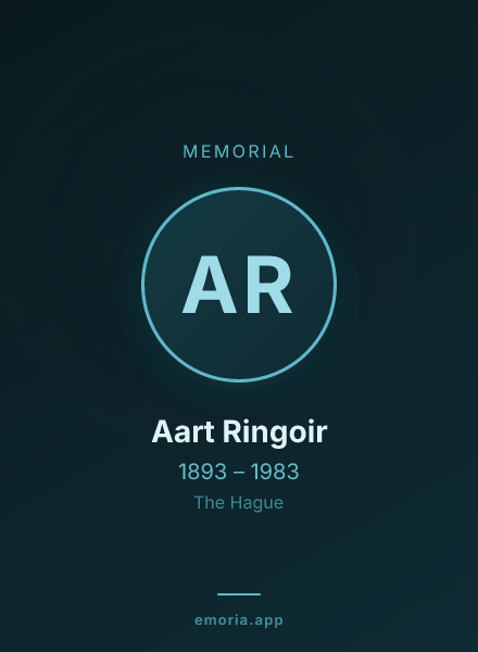 Memorial portrait of Aart Ringoir