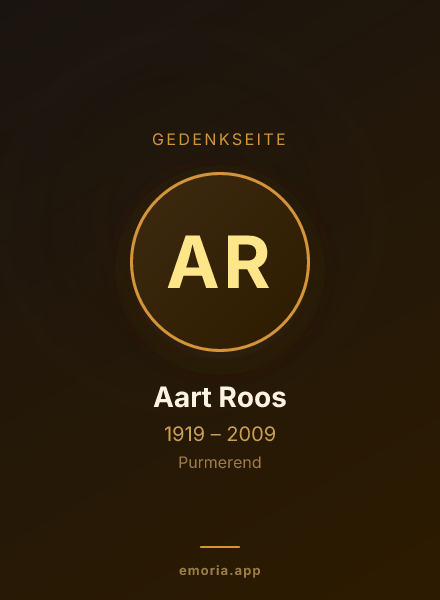 Gedenkportrait von Aart Roos