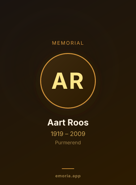 Memorial portrait of Aart Roos