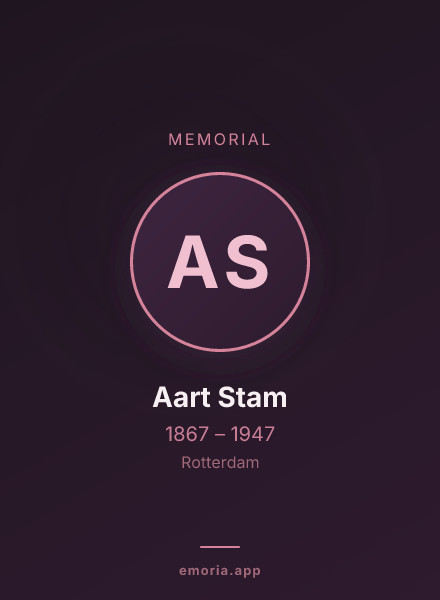 Memorial portrait of Aart Stam