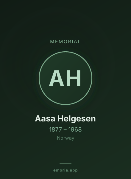 Memorial portrait of Aasa Helgesen