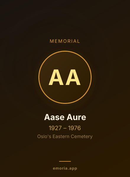 Memorial portrait of Aase Aure