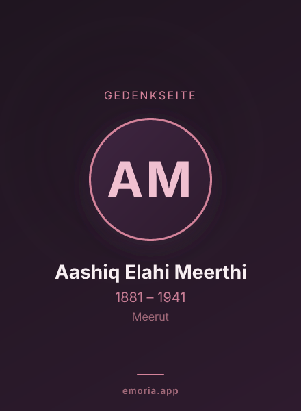 Gedenkportrait von Aashiq Elahi Meerthi