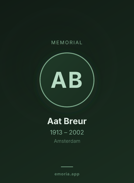 Memorial portrait of Aat Breur