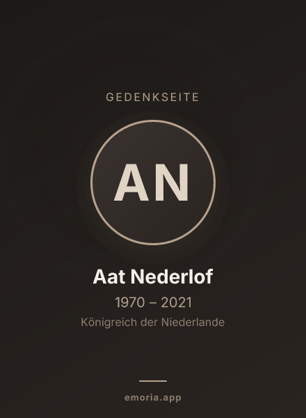 Gedenkportrait von Aat Nederlof