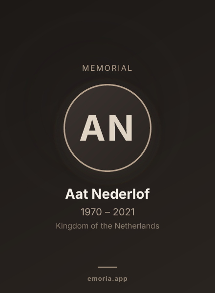 Memorial portrait of Aat Nederlof