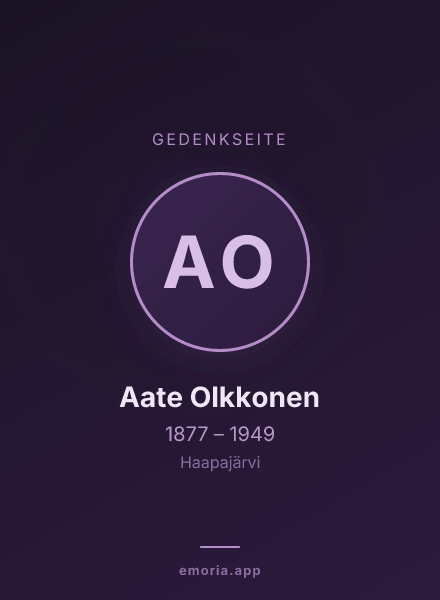 Gedenkportrait von Aate Olkkonen