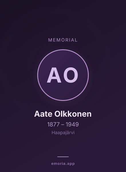 Memorial portrait of Aate Olkkonen