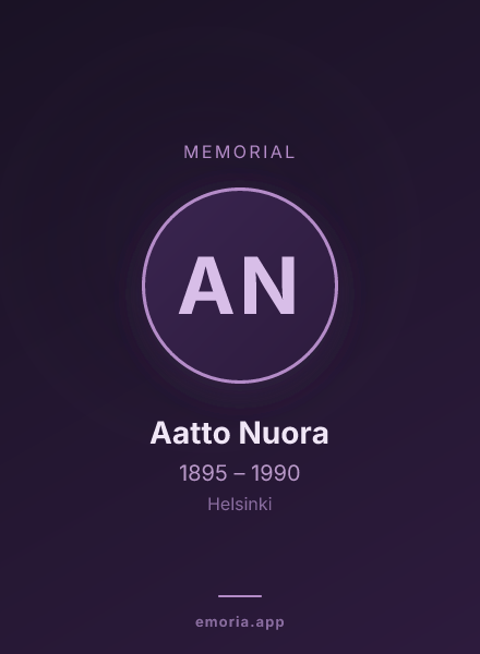 Memorial portrait of Aatto Nuora