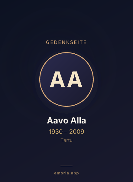 Gedenkportrait von Aavo Alla