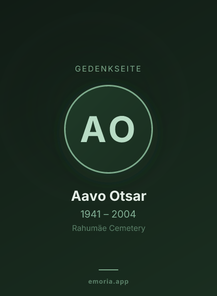Gedenkportrait von Aavo Otsar