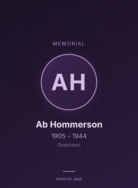 Memorial portrait of Ab Hommerson