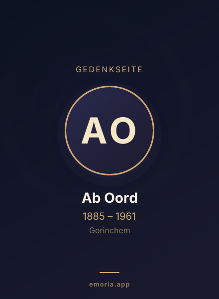 Gedenkportrait von Ab Oord