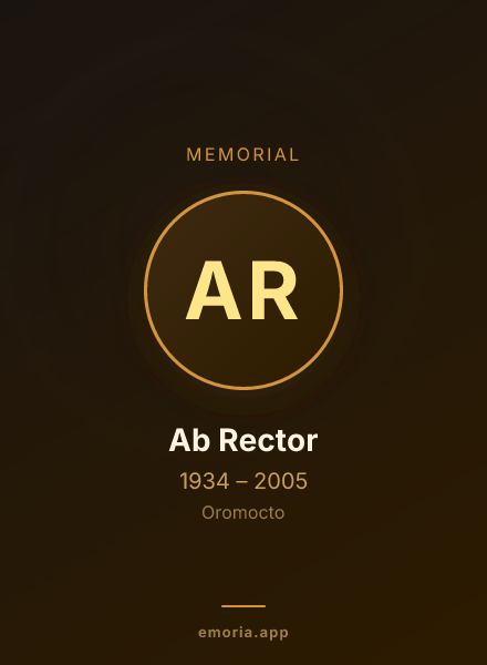 Memorial portrait of Ab Rector